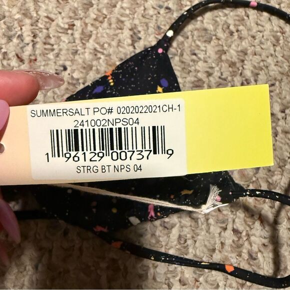 NWT SUMMERSALT The String Bikini Top - Paint Splatter in Sea Urchin- Size 4 - Picture 6 of 6
